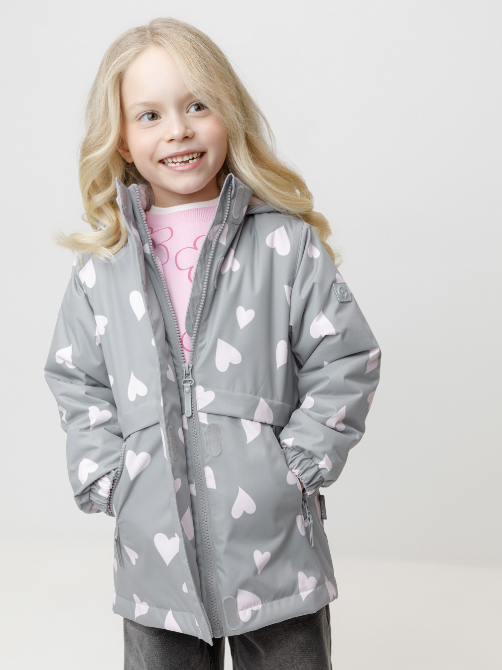 Куртка для девочки, артикул: ВК 32190/н/3 УЗГ, цвет: серый