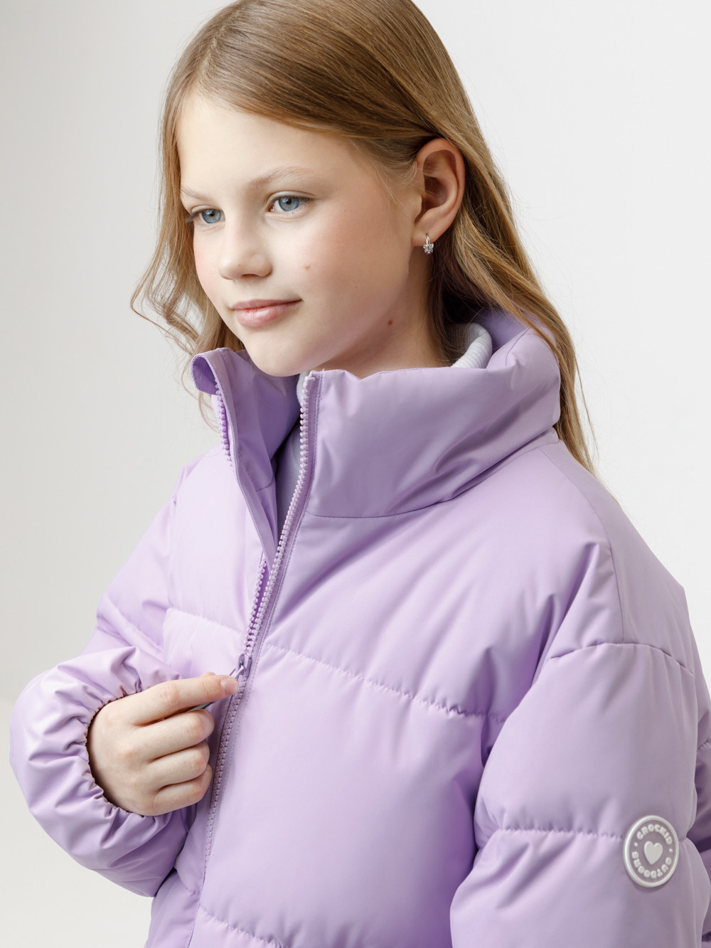 Куртка для девочки, артикул: ВК 32193/1 ГР, цвет: фиолетовый, фото 3