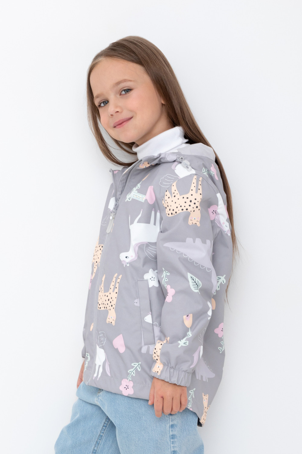 Куртка для девочки, артикул: ВК 32144/н/5 Ал, цвет: серый, фото 3
