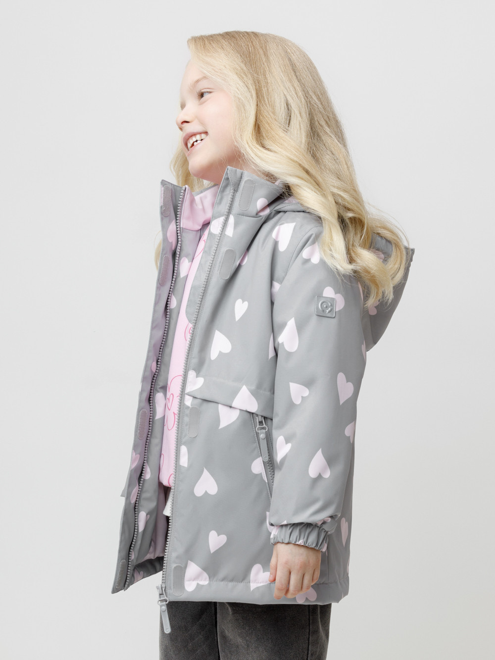 Куртка для девочки, артикул: ВК 32190/н/3 УЗГ, цвет: серый, фото 3